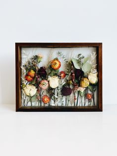 11x14 SHADOW BOX | Flowers Of The Press Dried Floral Shadow Box Ideas, Wedding Flower Shadow Box Ideas, Dried Flowers Shadow Box Ideas, Diy Dried Flowers Crafts, Dried Bouquet Display, Wedding Shadow Box Ideas Display, Dried Flowers Ideas, Bouquet Shadow Box, Dried Flowers Crafts