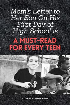 a book cover with the title mom's letter to her son on his first day of high school is a must - read for every teen