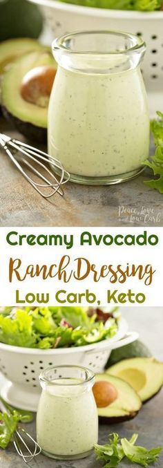 creamy avocado ranch dressing with low carb keto