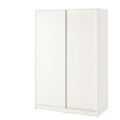 a white cabinet with two doors on each side