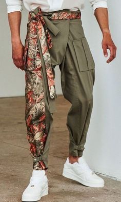 Flowy Mens Outfit, Unique Men’s Fashion, Heritage Outfits, Unique Mens Clothing, Different Types Of Pants, Cable Knit Mittens, Blob Mirror, Hand Wall Art, Cargo Pants For Women