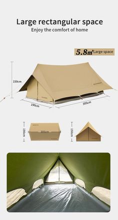 an image of a tent with measurements for it