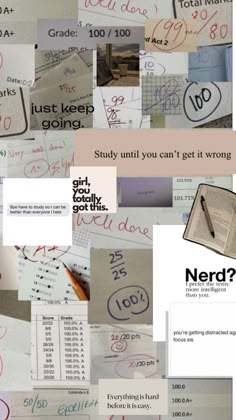 a collage of photos with words and pictures on them that say nerd?