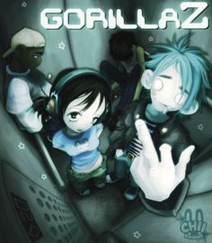 the cover to gorillalaz, an animated video game that is currently in development