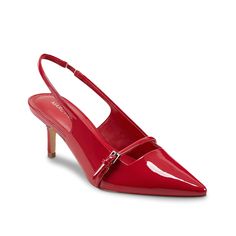 Marc Fisher-Alorie Pump Elevate a formal or professional look with the Alorie pump from Marc Fisher. This slingback features a patent sheen and pointed silhouette for a vintage-inspired highlight. Red Pumps, Pump Dress, Marc Fisher, Mellow Yellow, Luxe Gifts, Kitten Heel, Womens Heels, Bright Red, Gifts For Teens