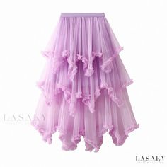 Lasaky - Irregular Mesh Cake High Waist Fluttering Fairy Tulle Skirt Long Dress Fairy Ball Gown, Tutu Skirt Women, Tulle Long Skirt, Gauze Skirts, Fishnet Dress, Mesh Pattern, Tulle Midi Skirt, High Waisted Maxi Skirt, Party Rock