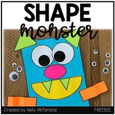 the shape monster craft is made with construction paper