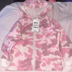 First Impressions Pink Camo, Zip Up Hoodie. Size 12 Months, Brand New And Never Worn. Cotton Hooded Sweatshirt For Playwear, Hooded Cotton Sweatshirt For Playwear, Adjustable Hood Hoodie For Playtime In Fall, Cotton Hooded Hoodie For Playwear, Hooded Hoodie For Playwear In Fall, Winter Hooded Sweatshirt For Playwear, Hooded Winter Sweatshirt For Playwear, Winter Long Sleeve Hoodie For Playwear, Long Sleeve Hoodie For Fall Playwear