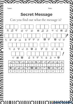 the secret message worksheet for kids to learn how to spell and use it