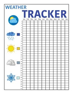 a weather tracker is shown in this printable