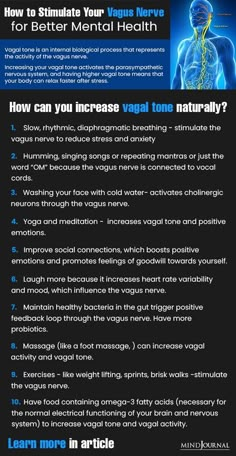 10 Ways To Stimulate Your Vagus Nerve for Better Physical and Mental Health Nerf Vague, Facial Nerve