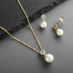 Gold Classic CZ and Cream Pearl Bridal Jewelry Rose Gold Wedding Accessories, Silver Bridesmaid Jewelry, Rose Gold Pearl Necklace, Pearl Necklace And Earring Set, Bridal Jewelry Pearl Sets, Silver Bridal Jewellery, Pearl Bridesmaid Jewelry, Crystal Wedding Jewelry, Libra Quotes