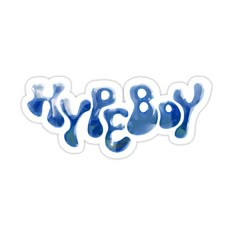 the word baby written in blue ink on a white background with some smaller letters below it