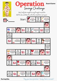 the operation board game is shown with instructions for each player's abilities and numbers