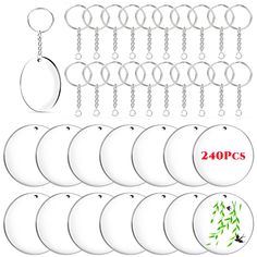 20 pcs / lot round metal key chain with hooks for door and window, white