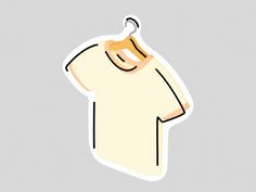 an image of a man's white shirt sticker on a gray background,