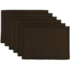 six brown placemats on a white background