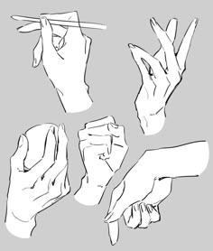 hand gestures drawn in black and white on a gray background