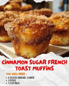 a poster advertising cinnamon sugar french toast muffins