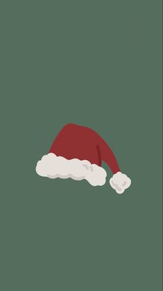 a red santa hat with white clouds on it