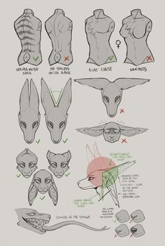 an image of how to draw the head and neck of an alien creature with different facial expressions