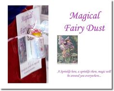 an image of a fairy dust book with its cover open and some pictures on it