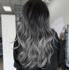 Grey Balayage, Silver Ombre Hair, Dark Ombre Hair, Grey Ombre Hair, Easy Updo, Blonde Hair Extensions, Silver Hair Color, Brazilian Straight Hair, Hair Ombre