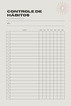 a printable sign up sheet with the words control de habitos on it