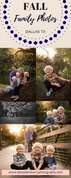 an image of family photos taken in the fall with text overlaying it that reads,