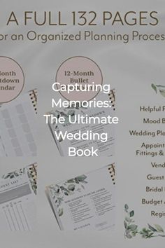 Capturing Memories: The Ultimate Wedding Book Wedding Planning Book Diy, Wedding Countdown Calendar, Floral Office, Planning Book, Inspiration Books, Diy Wedding Planning, Wedding Planner Book, Book Binder