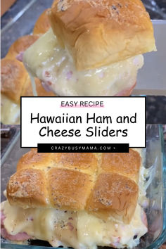 Hawaiian Ham and Cheese Sliders Slider Sunday, Hot Ham And Cheese Sliders, Hawaiian Ham And Cheese Sliders, Lori Conway, Crazy Busy Mama, Hawaiian Ham, Ham Cheese Sliders