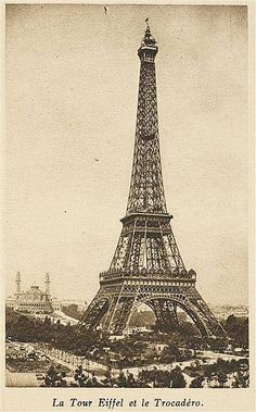 an old photo of the eiffel tower in paris