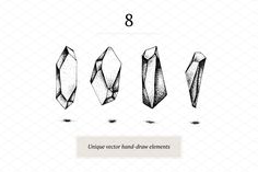 three different types of ties are shown in this graphic art work, with the number 8 on