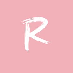 the letter r painted in white on a pink background