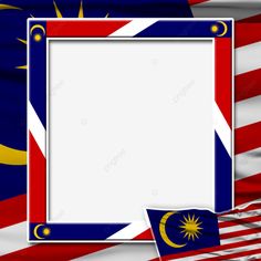 an american and malaysian flag with a frame