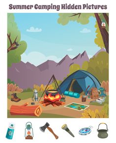 an image of a camp site with camping items