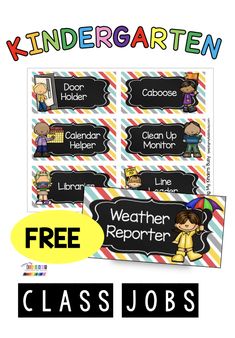 the free printable classroom job labels for kids to use on their own school days