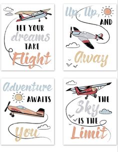 Boys nursery wall art. Vintage airplane nursery wall art. Vintage Plane Nursery, Plane Nursery, Airplane Nursery