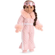 Fun on the Slopes Explorer Bundle – americangirl.com Pink Mittens, Girls Pjs, Ski Girl, American Girl Clothes, Pink Faux Fur, Knit Mittens, Doll Shop