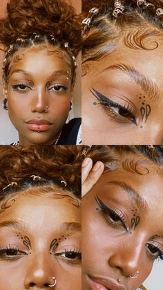 Indie Concert Makeup, Cool Eyeliner Ideas, Dot Makeup, Maquillage Yeux Cut Crease, Graphic Makeup, Makeup For Black Skin, Swag Makeup, Ethereal Makeup