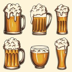 different types of beer mugs