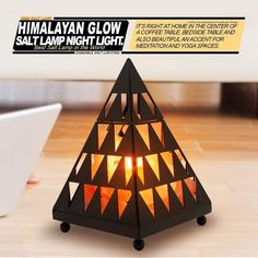 the himalayan glow salt lamp is on display