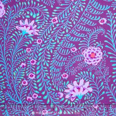 purple and blue floral print fabric