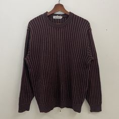 [DESCRIPTION] Please read the description first before buy my items‼️‼️ Vintage Aqua Cross Crewneck Jumper Knitwear Size on tag : L Tag says L,fits like M (please refer the actual measurements given and compare it with best fitting clothes,by using the size on tag is not always accurate) All in good condition [MATERIAL] Cotton [MEASUREMENT] Measurement:  armpit to armpit : 20 inches  Back collar to bottom : 26 inches Sleeve length from under armpit to end of cuff : 19.5 inches [CONDITION] - All Brown Knitted Crew Neck Top, Wool Knit Crew Neck Tops, Brown Soft Knit Crew Neck Sweater, Classic Striped Crew Neck Sweater, Striped Long Sleeve Knit Sweater, Ribbed Wool Crew Neck Top, Striped Knit Long Sleeve Sweater, Woolen Ribbed Crew Neck Top, Striped Wool Sweater With Crew Neck