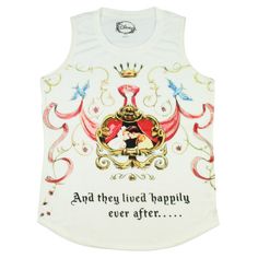 This White muscle tank features a front sublimated print of Cinderella and her Prince and the text that reads " And They Lived Happily Ever After". Made from 95% Polyester 5% Spandex this tank is super soft and tagless for added comfort. This tank is great for any Cinderella fan and is sure to be a favorite. Unisex White Printed Tops, Unisex Printed White Tops, Sleeveless Cotton Top With Sublimation Print, White Sleeveless Top With Custom Print, Sleeveless Cotton Top With Character Print, Printed White Tank Top, White Graphic Print Racerback Top, White Tank T-shirt With Letter Print, White Printed Tops