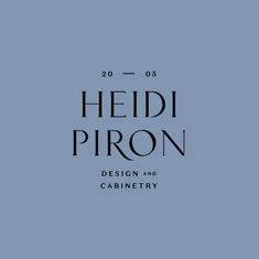 the logo for hedi piron design and cabinetry, which is featured in an article