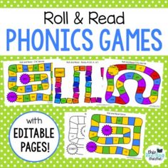 roll and read phonics games with editable pages to help students learn the alphabet