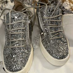 I’m Great Condition, Authentic, Silver Glitter, No Box Zanotti Shoes, Giuseppe Zanotti Shoes, Glitter Sneakers, Shoes Women, Silver Glitter, Giuseppe Zanotti, Womens Shoes Sneakers, Shoes Sneakers, Glitter