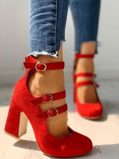 Shoes, Pumps & Heels, Chunky $46.99 - Boutiquefeel Red Drip, Shoes Boutique, Women Shoes Fashion, Long Maxi Dresses, Chunky Heel Shoes