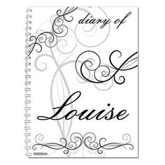 a spiral notebook with the words days of lause on it and an ornate swirl design